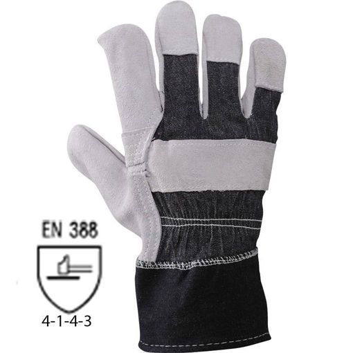 Picture of Cow Split Leather Canvas Gloves 275RJ 4-1-4-3